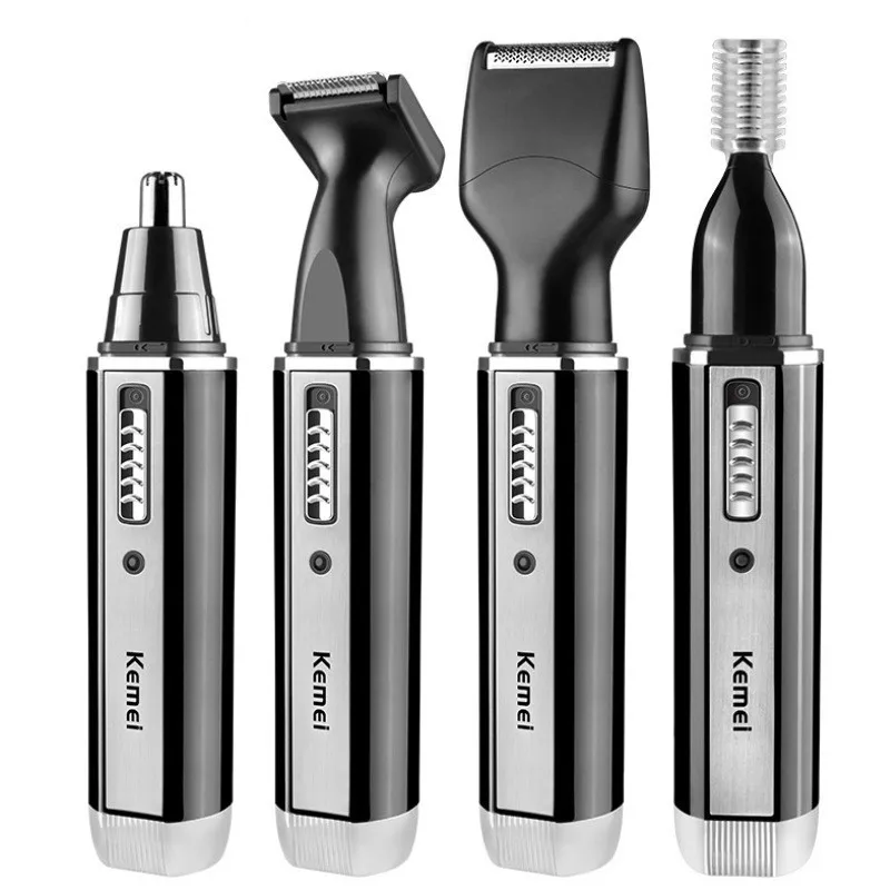 

USB Rechargeable 4 in 1 Men Electric Nose Ear Hair Trimmer Painless Trimming Sideburns Eyebrow Beard Hair Clipper Hair Remover 4