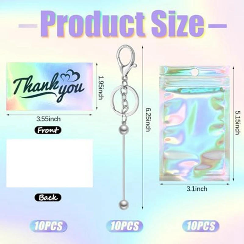 Набор металлических брелоков с бусинами для изготовления изделий своими руками