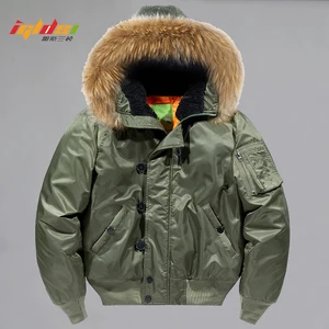 Imported Men's Winter Military Tactical Parkas Thick Fur Collar Puffer Bomber Jackets Male N2B Outdoor Windpr