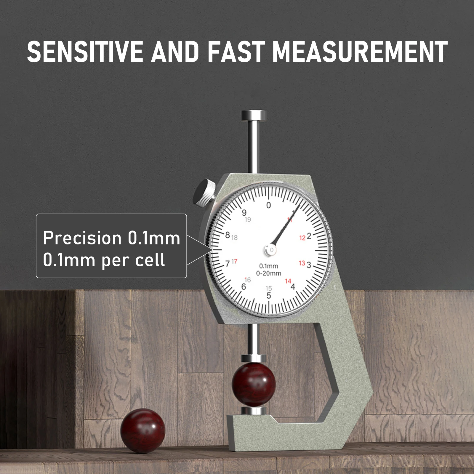 1 шт. измеритель толщины циферблата 0-20 мм