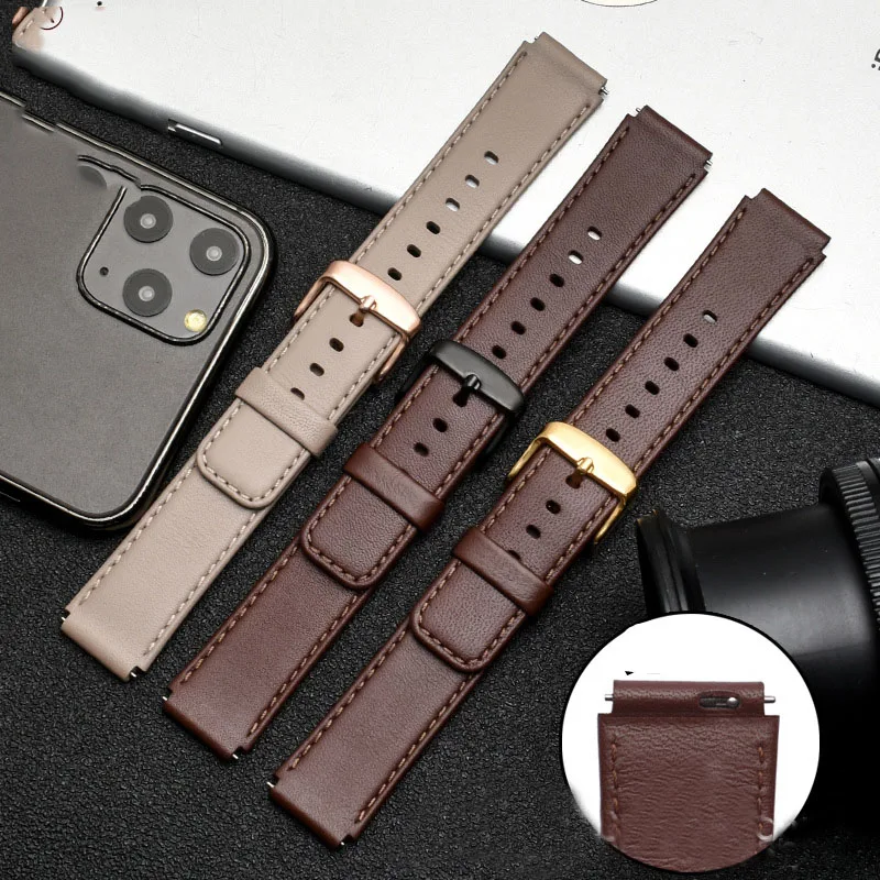 For Huawei B3  B6 Smart Sport Bracelet 16mm Genuine Leather Watchband With Business Mocha Brown Black Replacement Watch Strap