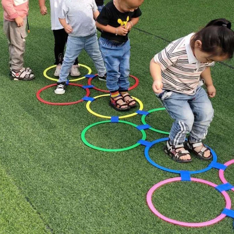 

Children Games Hopscotch Jump Rings Set Kids Sensory Play Indoor Outdoor Training Sports Toy Outdoor Class Toys