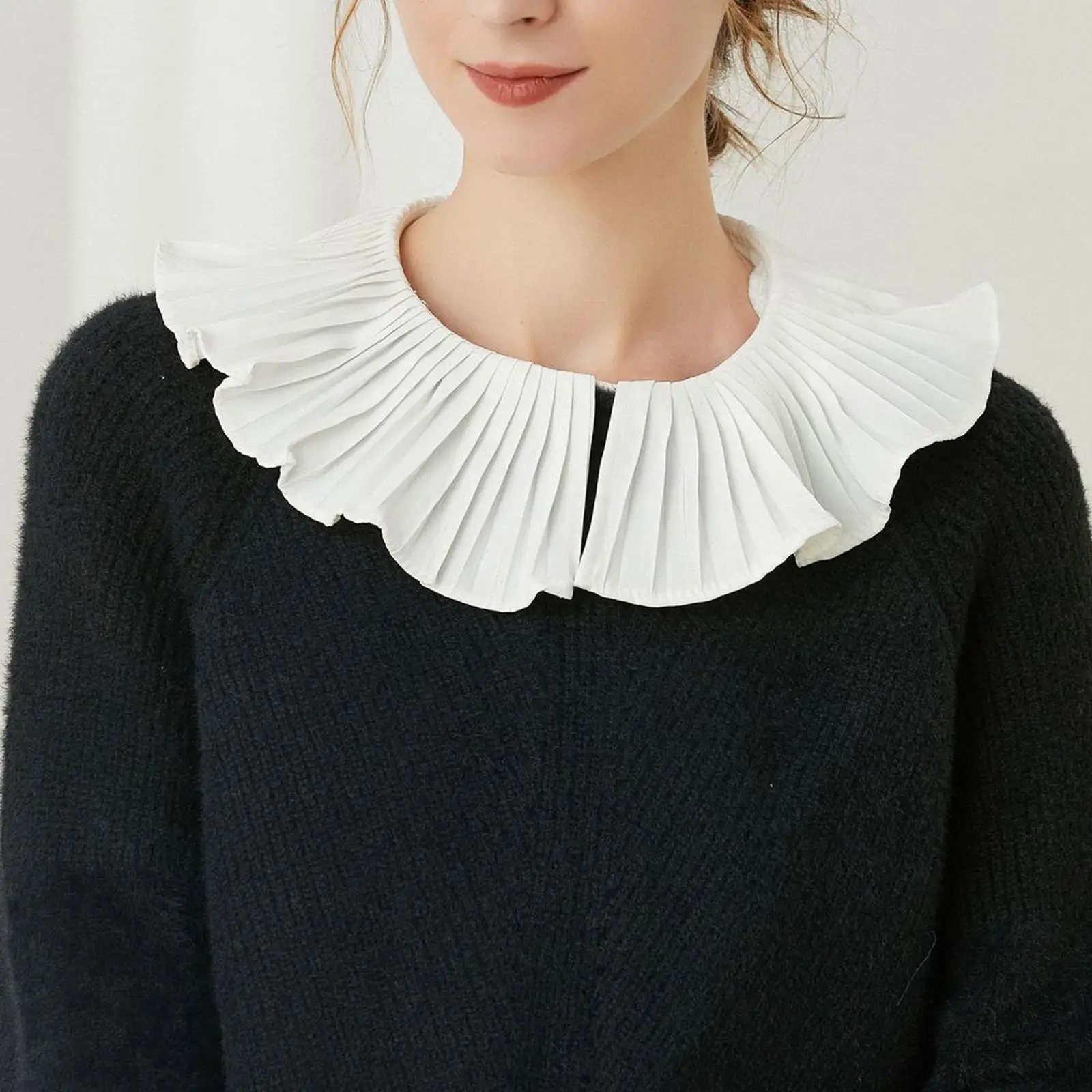 

Classic Ruffled Fake Collar Dickey Collars Sweater False Tie for Cardigan Neckwear