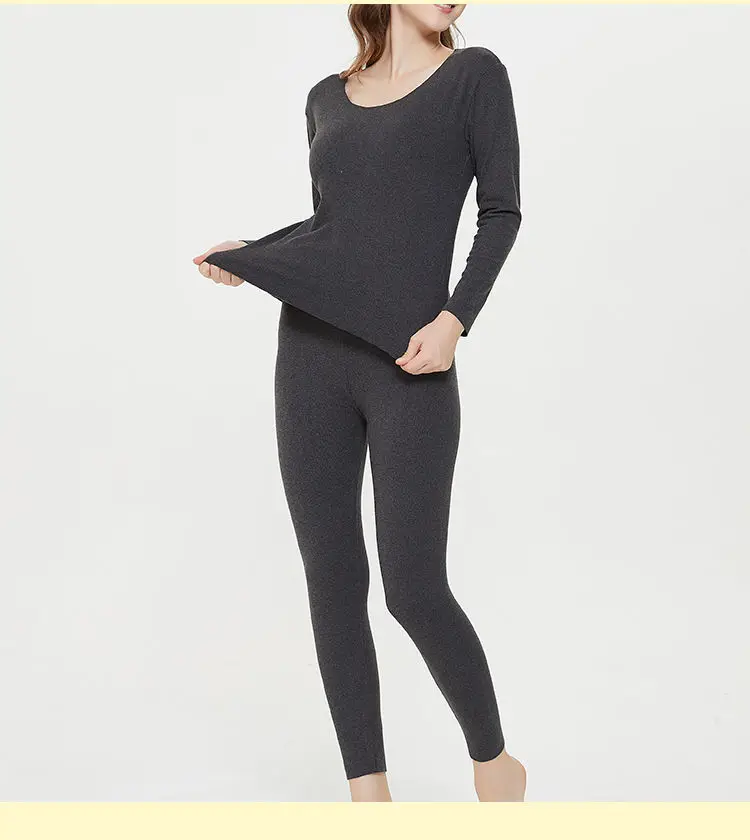 

Plus Fertilizer Plus Thermal Underwear Women's Suit German Velvet Top + Trousers Two Pieces of Velvet Pants Long Johns