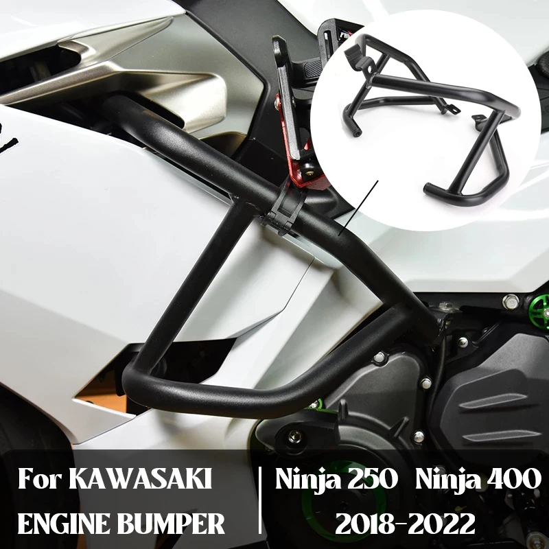 

MTKRACING For Kawasaki Ninja 400 Ninja 250 2018 2019 2020 2021 2022 Motorcycle Bumper Engine Guard Crash Bar Frame Protector