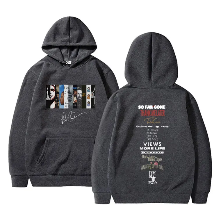 Rapper Drake Pop Music Album Double Sided Print Hoodie Male Hip Hop Fashion Oversized Sweatshirt Men Women Fleece Cotton Hoodies