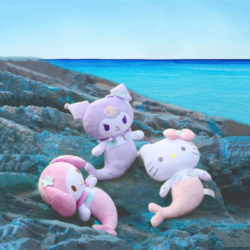 

Sanrio Kawaii Hello Kitty Pillow Kuromi My Melody Cartoon Cute Mermaid Series Plush Doll Ins Anime Plush Toys Birthday Present