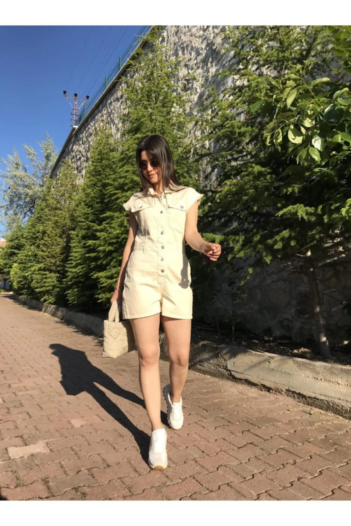 

Women's Overalls Tassel Detailed Zero Sleeve Denim Shorts Jumpsuit Hot Casual Fashion Sleeveless Baggy Trousers Jumpsuit Jumpsuit