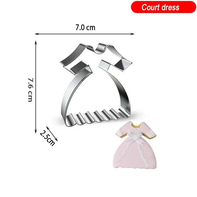 

DIY Cookies Baking Mould for Wedding Metal Cookie Cutters Cupcake Chocolate Biscuit Mold Ring Dress Shaped Biscuit Stamp