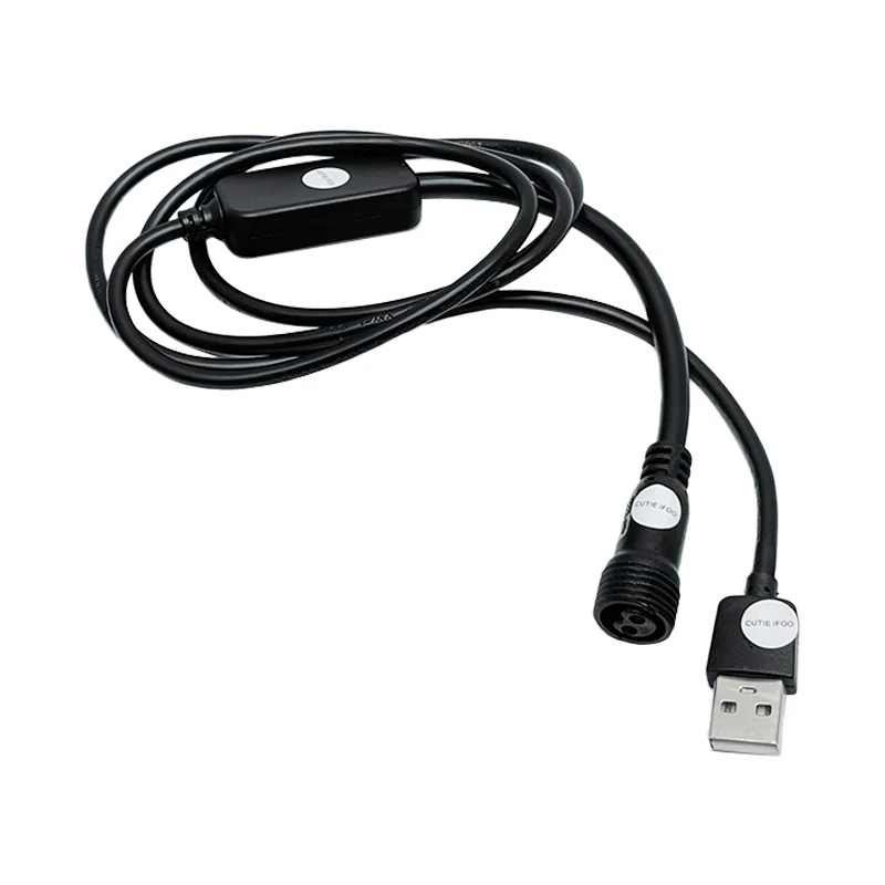 Фото USB-кабель-удлинитель с разъемом USB (мужской) на 2-контактный разъем (женский) для зарядки, 1 м, подходит для солнечных светильников №1