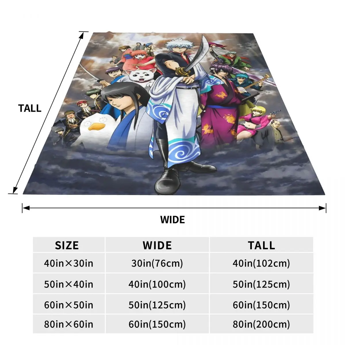 Gintama Adventure Samurai Science Fiction комедийное фланелевое одеяло для спальни супер теплое