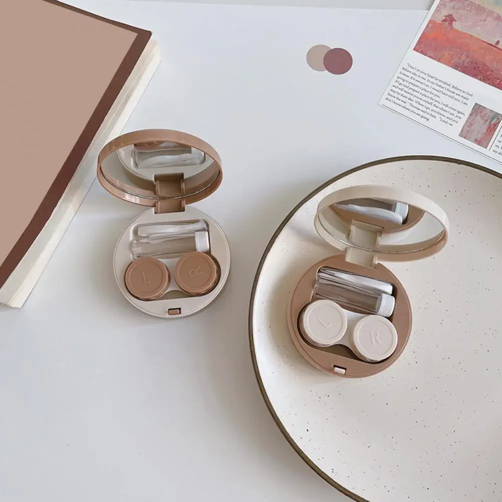 

Contrasting Color Lens Boxes Stylish Compact Contact Lens Boxes Portable Contrasting Colors for Easy Carry 4pcs Round Box