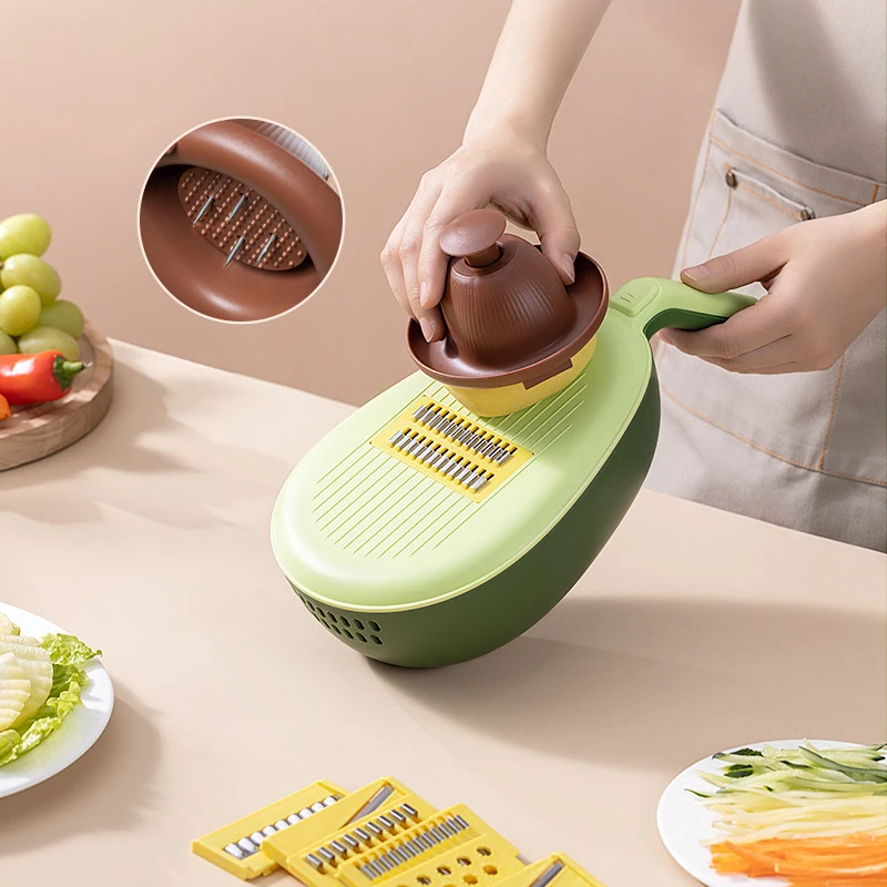 

Multifunctional Vegetable Cutter with Basket, Carrot Potato Chopper, Onion Slicer, Kitchen Accessories Tool