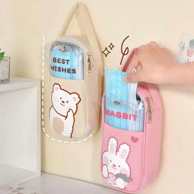 

Cute Storage Box Spot Cartoon Car Home Mask Storage Bag Cartoon Dustproof Mask Storage Box