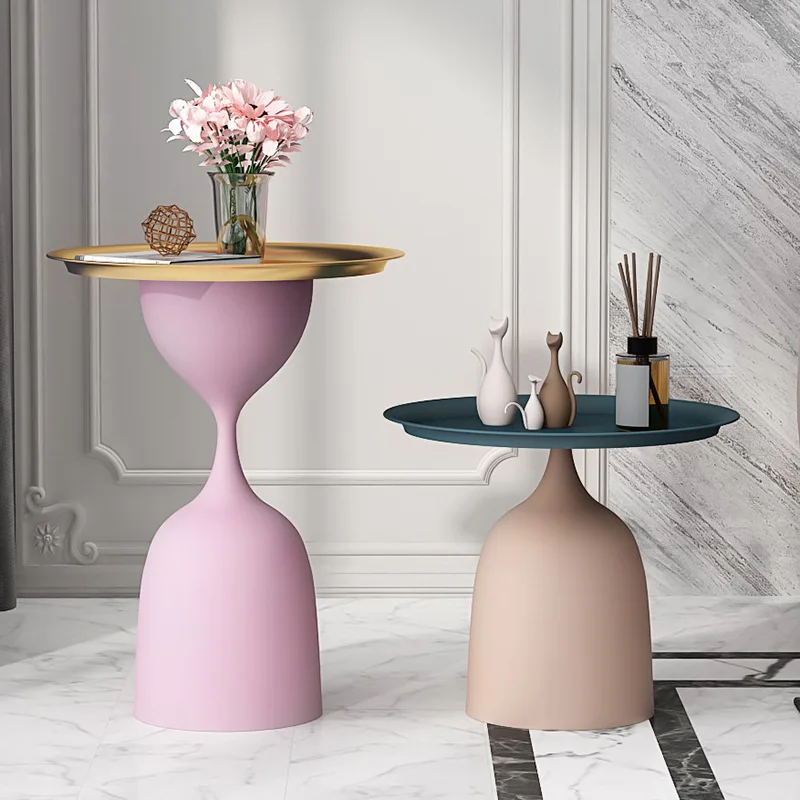 

Simple Modern Small Fresh Coffee Table Nordic Creative Side Table Princess Style Living Room Sofa Side Table Iron Art Small