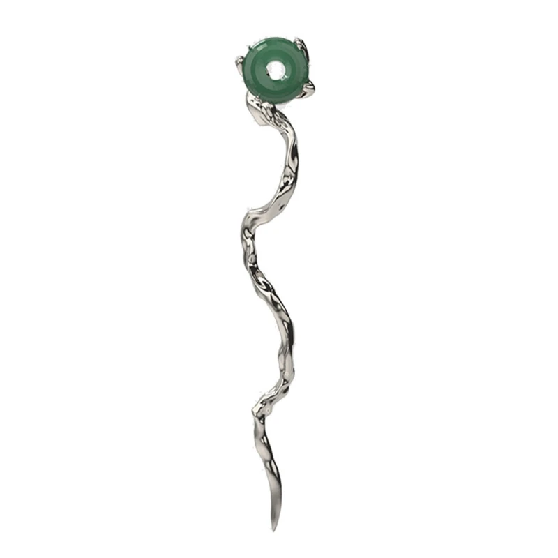 

Retro Alloy&Jade Decor Hair Stick Chignon Pins for Women Girls Hair Decors DXAA