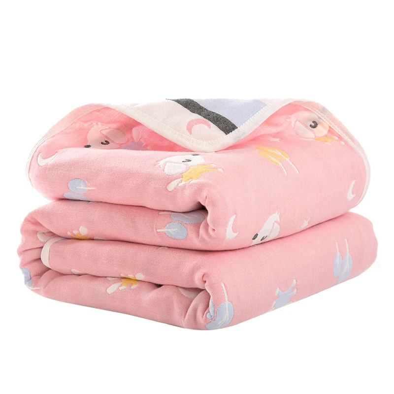 

110*110cm Baby Cotton Blanket Six-layer Gauze Children's Bath Towel Newborn Thin Quilt Blanket Infant Summer Quilt For Children