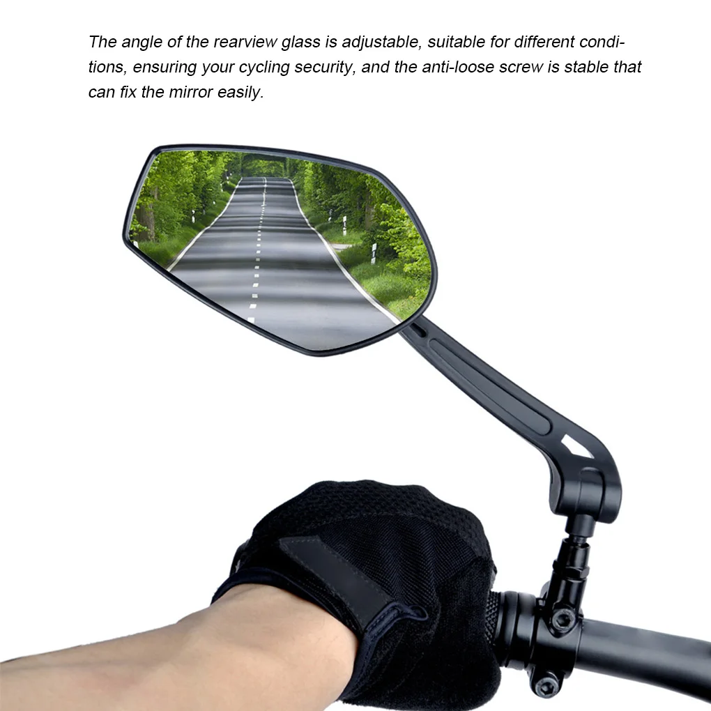

Bike Rearview Mirror Adjustable Bicycle Rear View Glass 22-25mm Cycling Sight Reflector, Left and Right
