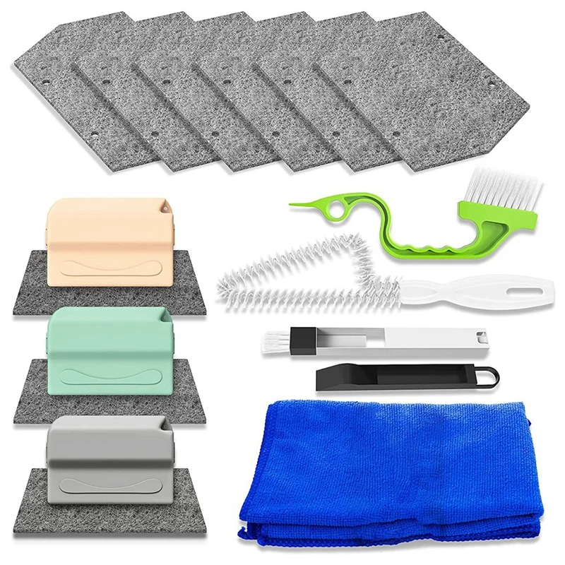 

15 Pcs Window Groove Cleaning Brush Set, Window Track Cleaning Tools, Space Brush, Hand-Held Groove Space Cleaning