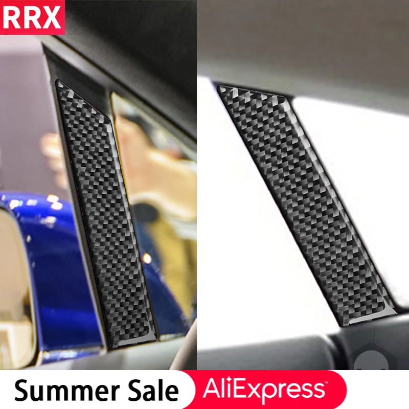 

For Tesla Model X 2016-2020 Front Rear Door Window Pillar Cover Trim Car Real Carbon Fiber Stickers Interior Styling Accessories