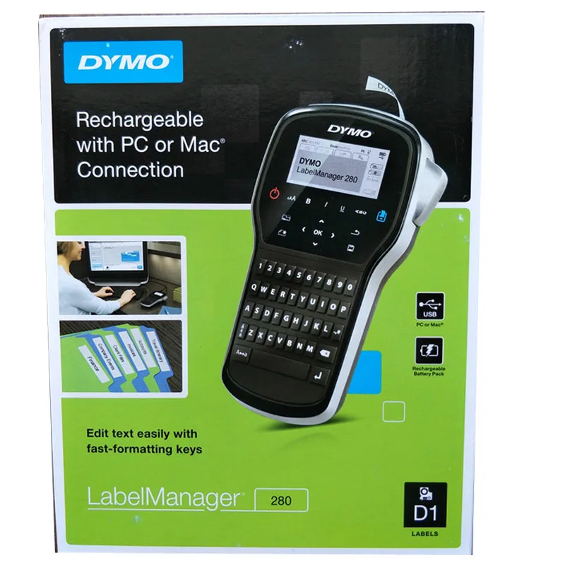 Ручной портативный принтер ярлыков Dymo LM 160/Dymo280/Dymo210D на английском языке ярлык для