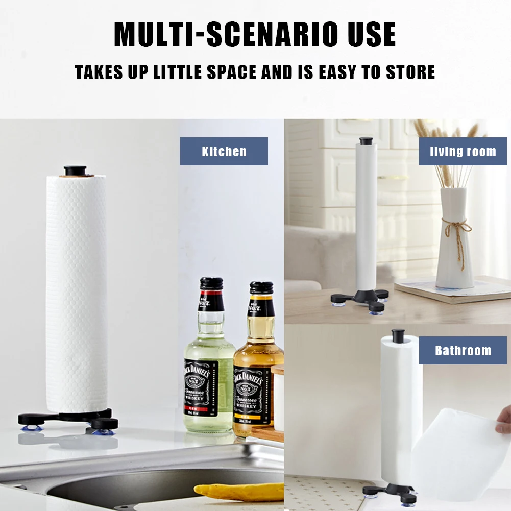 Dispenser Stand Up One-handed Tear Paper Towel Roll Holder R
