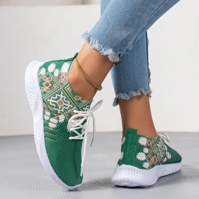 

New Women Sneaker Casual Shoes Breathable Mesh Lace-up Sneakers Ladies Platform Vulcanized Shoes Women Shoes