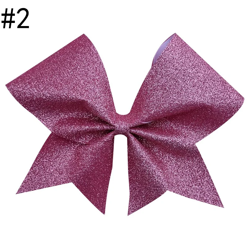 

free shipping 6pcs 6-7'' Glitter School Cheer Bow softball hairbow team cheer hair ties