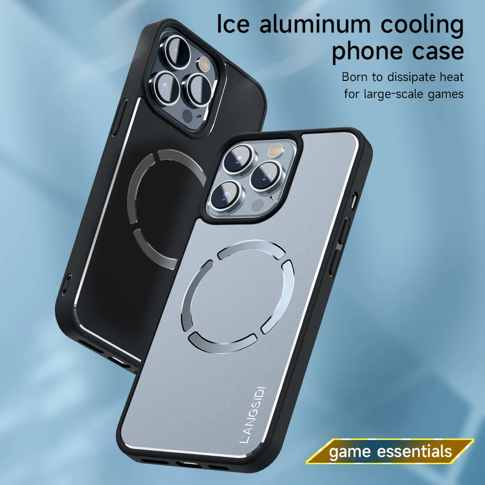 

LANGSIDI Graphene cooling case For Iphone 13 pro max 13pro 12 11 xr xs max 7 8 plus Game Heat dissipation Aluminum alloy cover