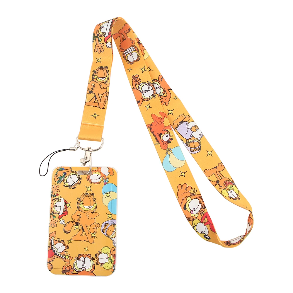 

Cartoon Animation Cute Cat Lanyards For Keys Chain ID Credit Card Cover Pass Mobile Phone Charm Neck Straps Card Holder Gifts