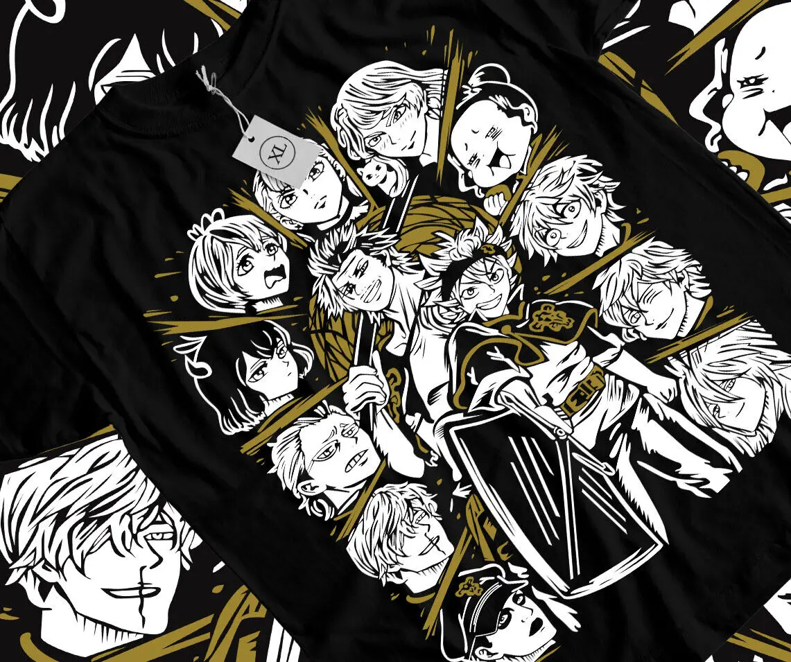 Футболка Black Clover Asta Yuno аниме манга подарки для девочек черная рубашка все размеры