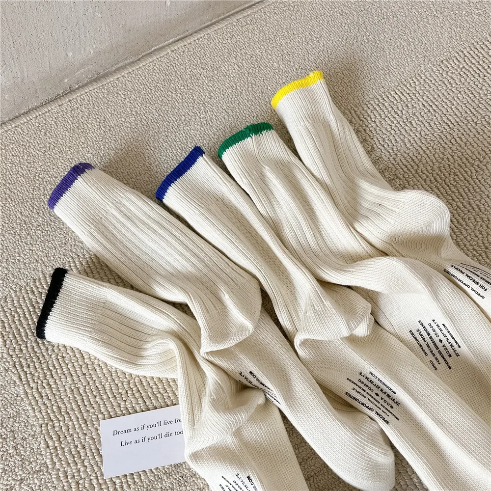 Винтажные мужские носки средней длины толстые вязаные хлопковые Дизайнерские