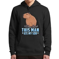 this man ate my son hoodies funny capybara animals fans meme gift pullovers unisex casual oversized soft hooded sweatshirt