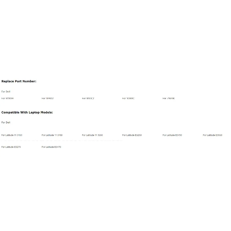 Аккумулятор для ноутбуков Dell Latitude 12 5000 11-3150 11-3160 11-3550 E5250 E5450 E5550 E5470 E5270 P25S 79VRK WYJC2 (art.: 3920d8ee335fc) - 3920d8ee335fc