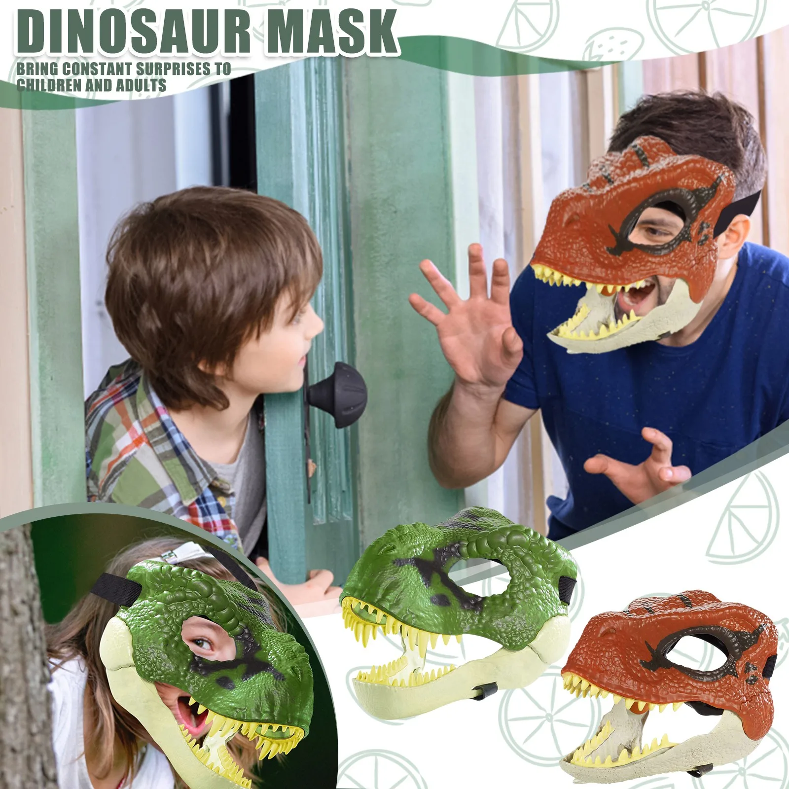 

Dragon Dinosaur Mask Snake Open Mouth Latex Horror Dinosaur Headgear Halloween Party Cosplay Costume Scared Mask Halloween
