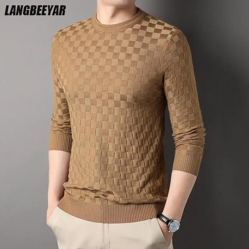 

Top rade New Fasion Brand Knit Pullover Plain Trendy Mens 2023 Luxury Desiner Jumper Plaid Sweater Casual Men Clotin