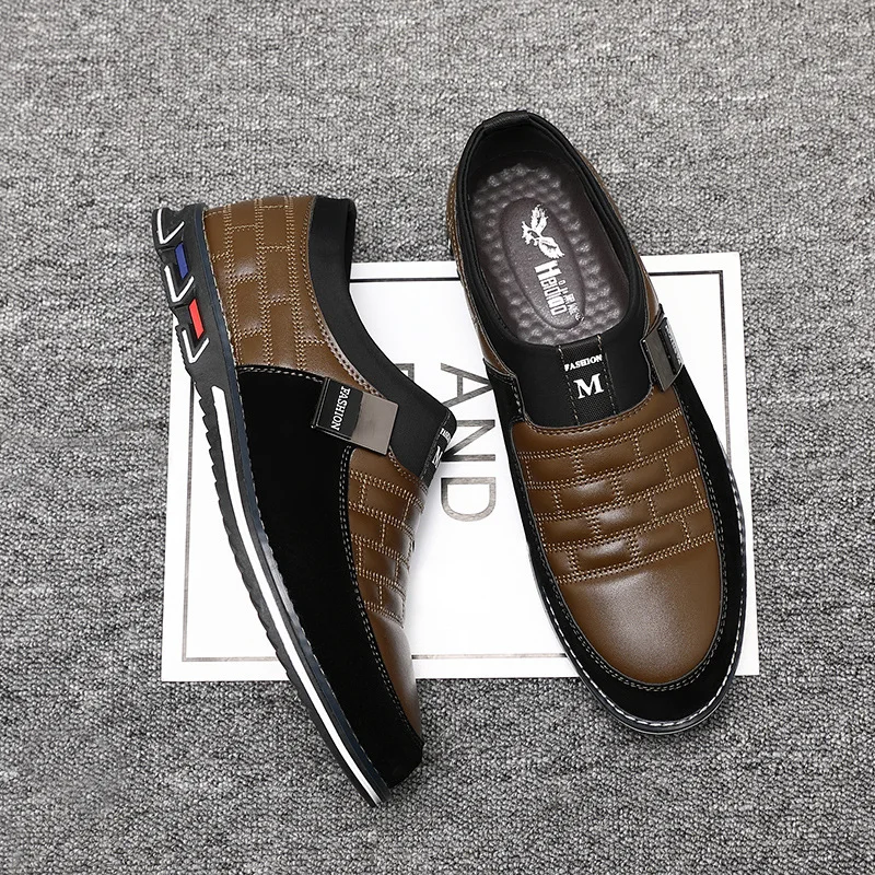 

2022 Spring Men's Leather Shoes Solid Color Lace-up Big Size Male Causal Shoes Retro Business Fashion Comfortable Men's Shoes