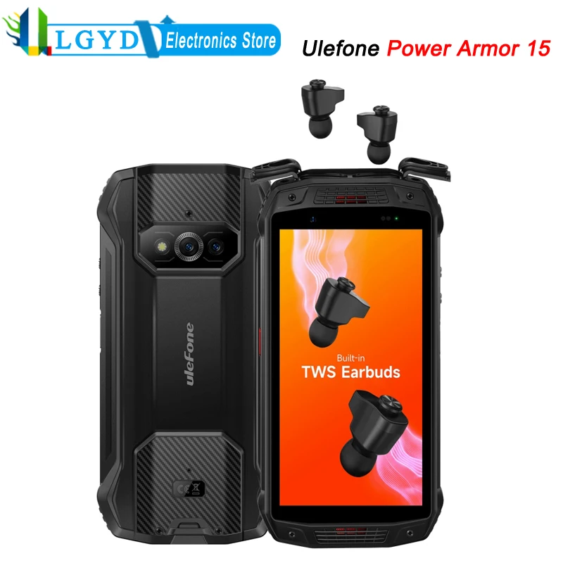 Ulefone Power Armor 15 Rugged Phone Global Version uBuds Inside 6GB RAM 128GB ROM 5.45'' Android 12 MTK Helio G35 Octa Core NFC enlarge