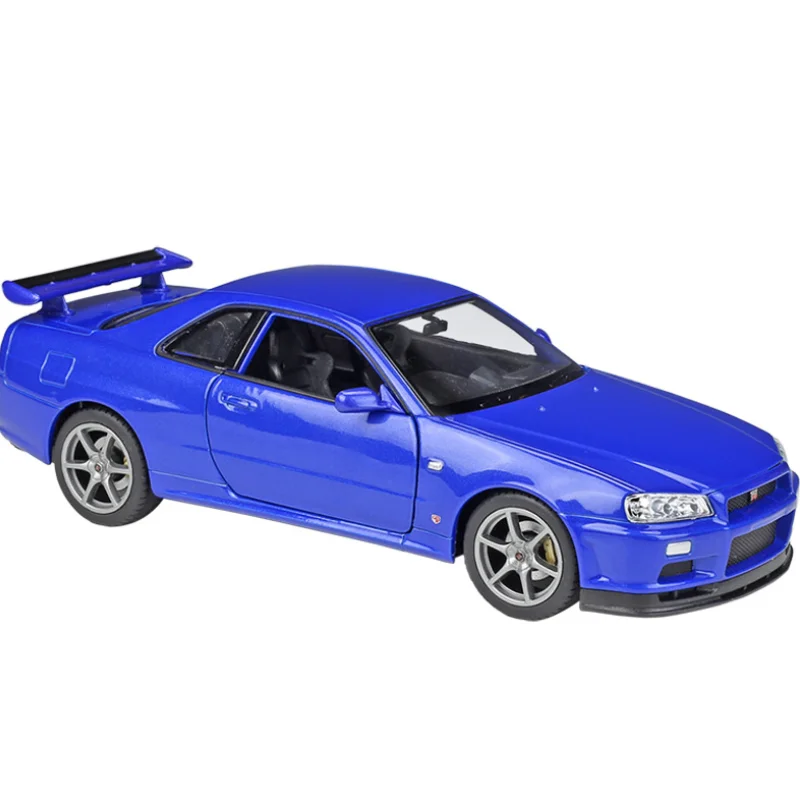 Модель литая автомобиля WELLY 1:24 Nissan Skyline GT-R R34 высокий симулятор игрушечный