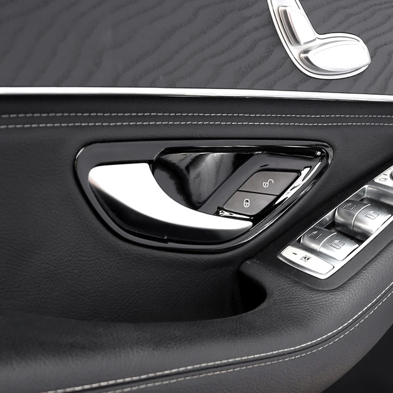 Глянцевая черная накладка на дверную ручку автомобиля чашу для Mercedes Benz C E GLC Class W205