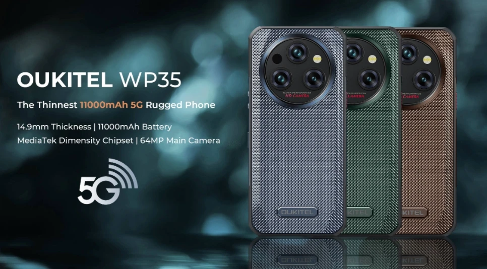OUKITEL WP35 размер процессора 6100 + 120 Гц 6 дюйма [группа глобальной частоты 5G] 2025