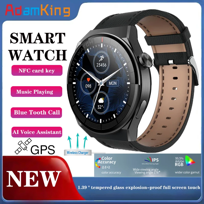

1.39" Men Blue Tooth Call Smartwatch AI Voice Assistant Wireless Charging NFC GPS Music Playing Heartrate Women Sport Smartwatch