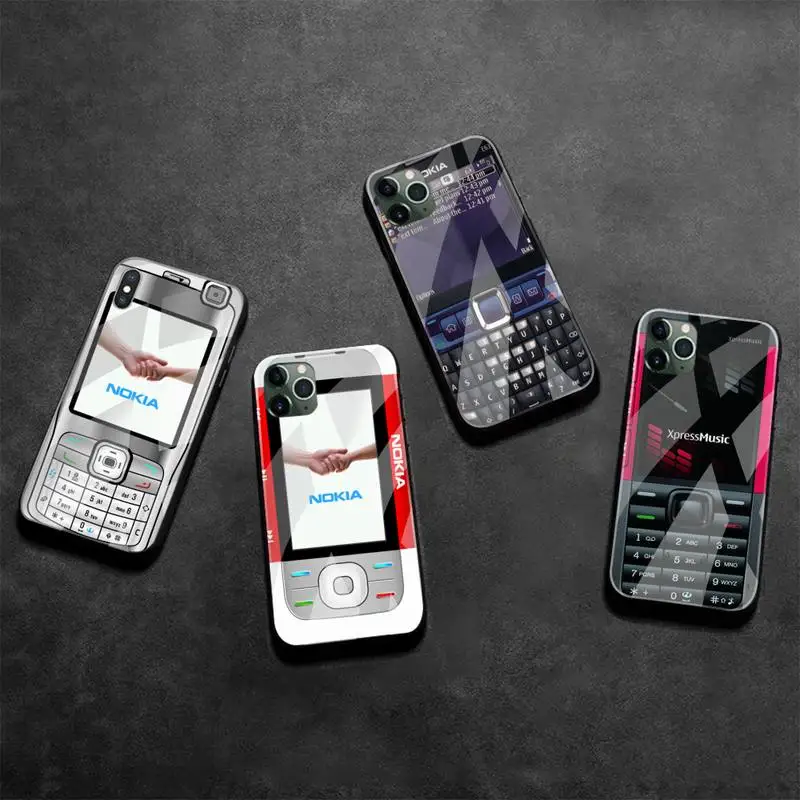 

Funny Nokias Fashion Phone Case Tempered Glass For iPhone 13 12 Mini 11 Pro XR XS MAX 8 X 7 Plus SE 2020 cover