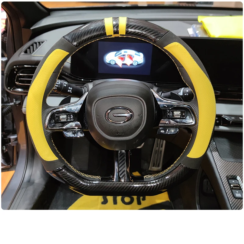 

Для Trumpchi GAC Empow R 2022-2024 Стайлинг автомобиля Нескользящий кожаный чехол на руль Сшитый вручную аккуратное автоаксессуары