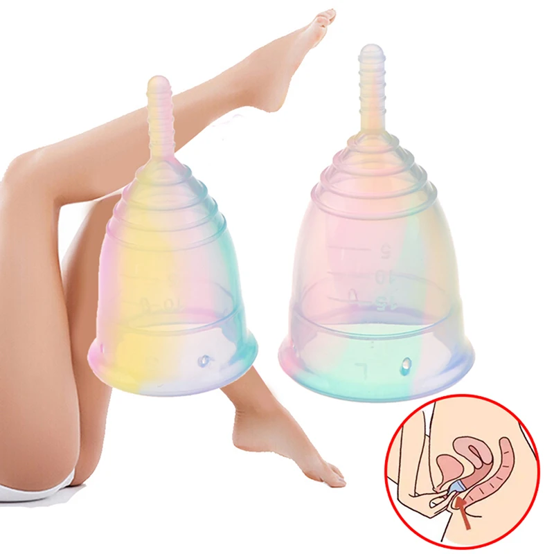 Colorful Women Menstrual Cup Medical Grade Silicone Feminine Hygiene Lady Health Care Period Copo |