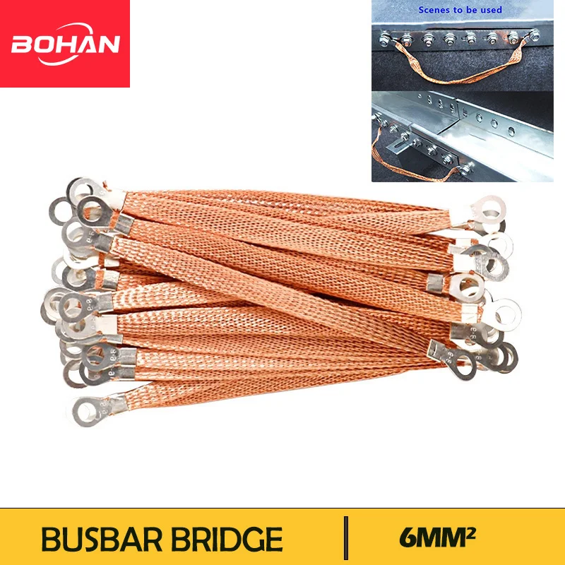 

10 шт. медная плакированная алюминиевая шина мостовая наземная ось 6 мм2 квадратное отверстие размер 8 мм заземляющий провод для солнечной распределительной коробки PV