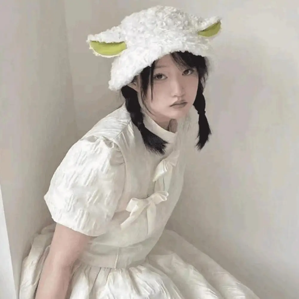 

Chic Bucket Cap Thickened Fluffy Women Cap Fashion Double-sided Fleece Bucket Hat