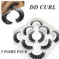 5 pairs dd curl 3d fluffy mink lashes false eyelashes russian volumes reusable fake lashes russian lashes extensions faux cils
