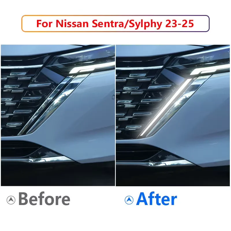 Фото Светодиодные дневные ходовые огни для Nissan Sentra Sylphy 2023 2024 2025 с функцией поворотника №5