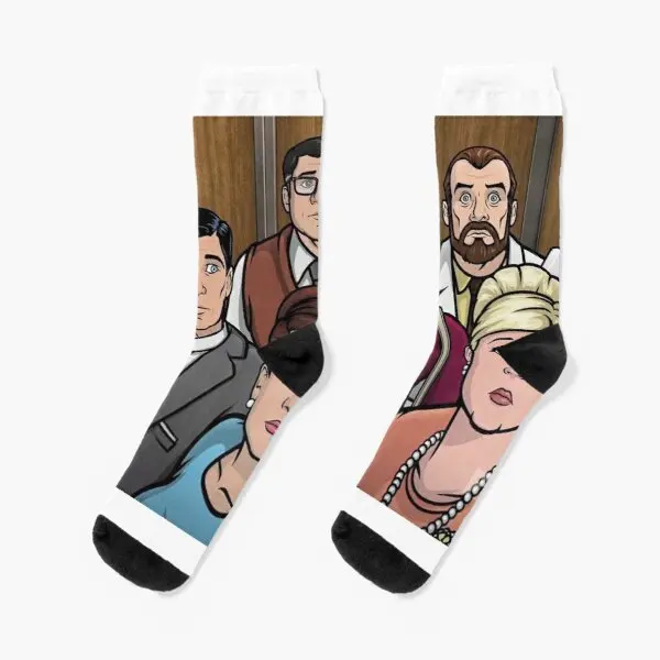 

Archer Is Cast, Короткие хлопковые черные дышащие удобные осенние милые женские носки унисекс с мультяшным рисунком